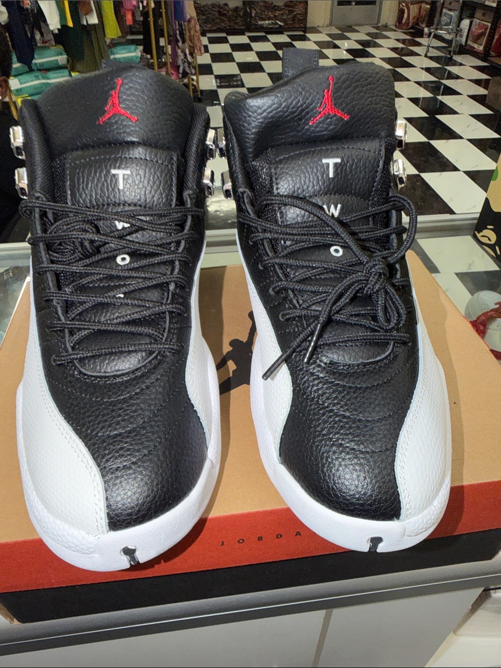 Jordan Men’s Black/White Basketball Shoes with Red Jumpman